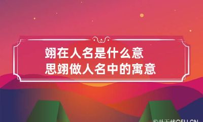 翊在人名是什么意思 翊做人名中的寓意