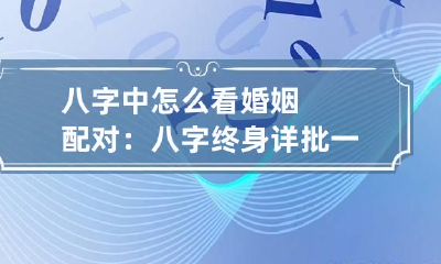 八字中怎么看婚姻配对：八字终身详批一生免费