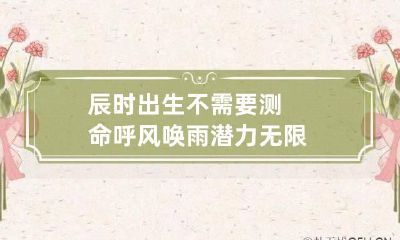 辰时出生不需要测命 呼风唤雨潜力无限