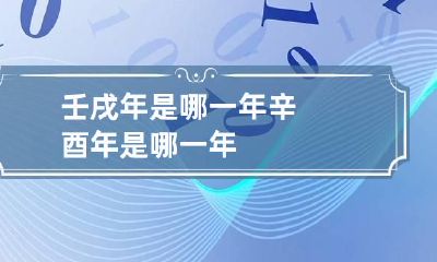 壬戌年是哪一年 辛酉年是哪一年