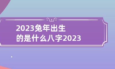 2023兔年出生的是什么八字 2023年兔年什么命