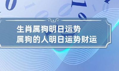 生肖属狗明日运势 属狗的人明日运势财运