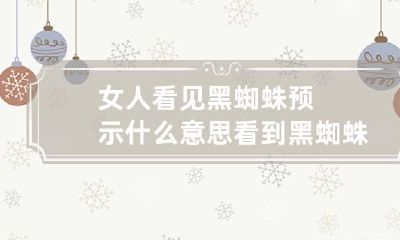 女人看见黑蜘蛛预示什么意思 看到黑蜘蛛预示什么