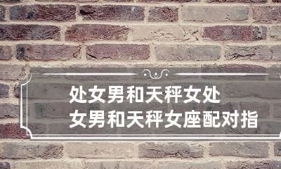 处女男和天秤女 处女男和天秤女座配对指数