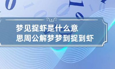 梦见捉虾是什么意思周公解梦 梦到捉到虾是什么意思