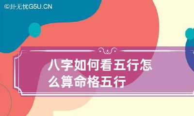 八字如何看五行 怎么算命格五行