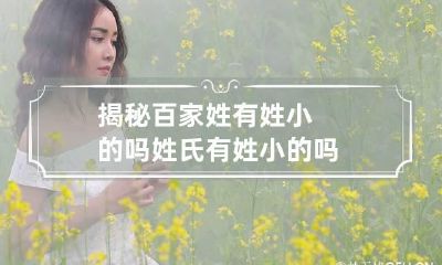 揭秘百家姓有姓小的吗 姓氏有姓小的吗