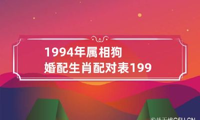 1994年属相狗婚配生肖配对表 1994年属狗相配属性