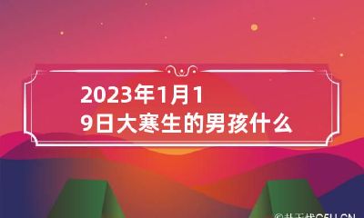 2023年1月19日大寒生的男孩什么命 2023年1月出生