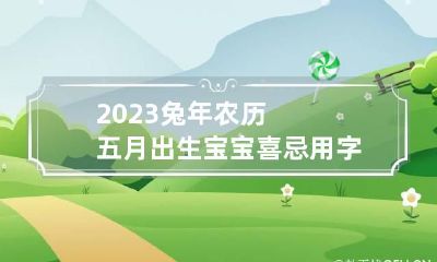2023兔年农历五月出生宝宝喜忌用字
