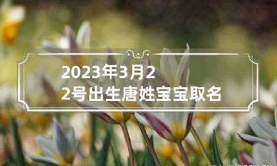 2023年3月22号出生唐姓宝宝取名叫什么