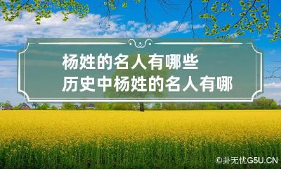 杨姓的名人有哪些 历史中杨姓的名人有哪些