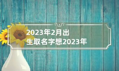 2023年2月出生取名字 想2023年农历2月生宝宝什么时候备孕