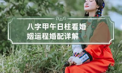 八字甲午日柱看婚姻运程 婚配详解