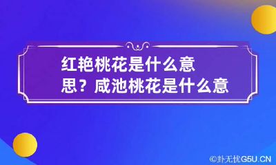 红艳桃花是什么意思？ 咸池桃花是什么意思