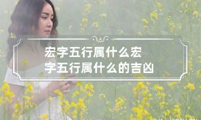 宏字五行属什么 宏字五行属什么的吉凶
