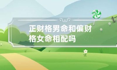 正财格男命和偏财格女命 相配吗