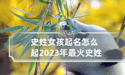 史姓女孩起名怎么起 2023年最火史姓女孩名字