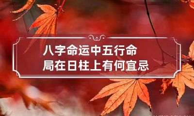 八字命运中五行命局在日柱上 有何宜忌