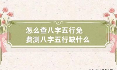 怎么查八字五行 免费测八字五行缺什么
