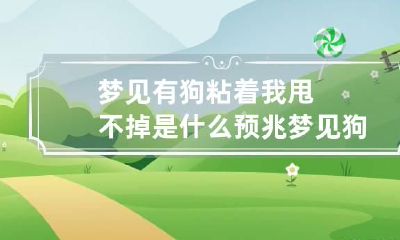 梦见有狗粘着我甩不掉是什么预兆 梦见狗粘在身上扯不下来