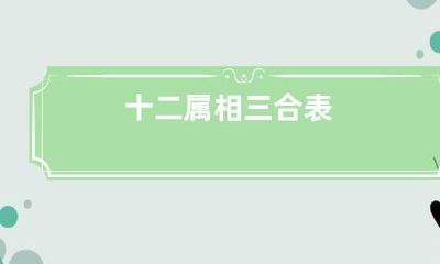 十二属相三合表