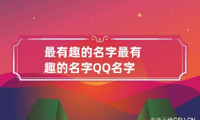 最有趣的名字 最有趣的名字QQ名字