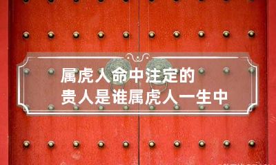 属虎人命中注定的贵人是谁 属虎人:一生中的三位贵人,请重视!