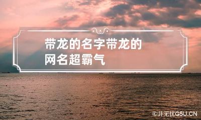 带龙的名字 带龙的网名超霸气