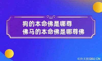 狗的本命佛是哪尊佛 马的本命佛是哪尊佛