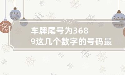 车牌尾号为3689这几个数字的号码最吉利