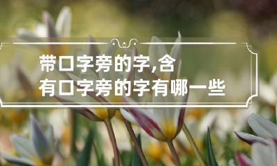 带口字旁的字,含有口字旁的字有哪一些