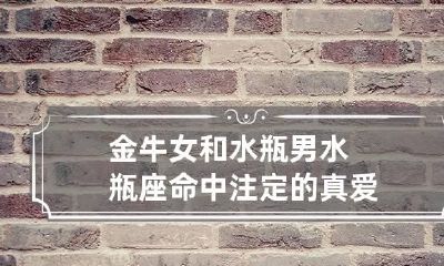 金牛女和水瓶男 水瓶座命中注定的真爱