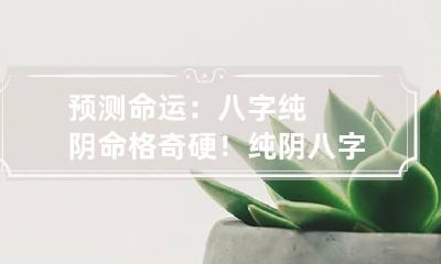 预测命运：八字纯阴命格奇硬！纯阴八字对男女有何影响