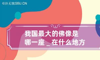 我国最大的佛像是哪一座＿在什么地方