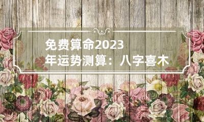 免费算命2023年运势测算：八字喜木2023运势