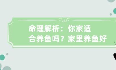 命理解析：你家适合养鱼吗？ 家里养鱼好吗风水说