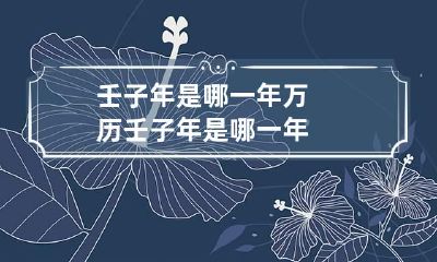 壬子年是哪一年 万历壬子年是哪一年