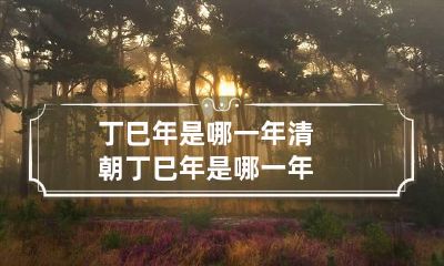 丁巳年是哪一年 清朝丁巳年是哪一年
