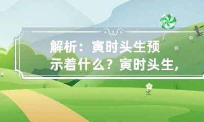 解析：寅时头生预示着什么？ 寅时头生,中生,末生是什么时间