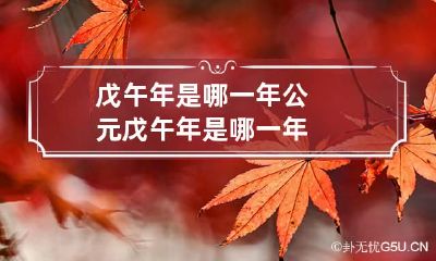 戊午年是哪一年 公元戊午年是哪一年