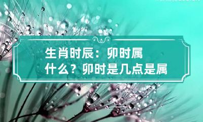 生肖时辰：卯时属什么？ 卯时是几点是属什么生肖