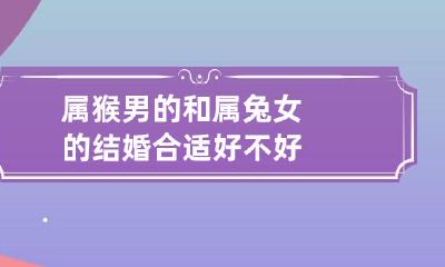 属猴男的和属兔女的结婚合适好不好
