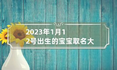 2023年1月12号出生的宝宝取名大全 2023年1月12号出生的宝宝取名大全女孩