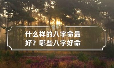 什么样的八字命最好？ 哪些八字好命