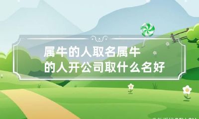 属牛的人取名 属牛的人开公司取什么名好