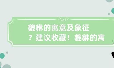 貔貅的寓意及象征？建议收藏！ 貔貅的寓意与说法