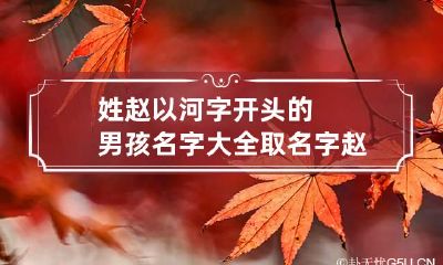 姓赵以河字开头的男孩名字大全 取名字赵开头的名字