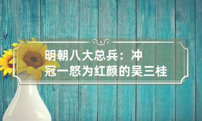 明朝八大总兵：冲冠一怒为红颜的吴三桂榜上有名