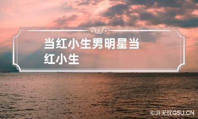 当红小生 男明星当红小生